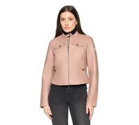 Canvasjacke AMBER & JUNE "Damen mit Stehkragen", Damen, Gr. 44, misty rose, Obermaterial: 100% Polyurethan, 100% Polyester; Futter: 100% Polyester, figurbetont, Jacken (22672409-44) misty rose