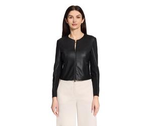 Canvasjacke VERA MONT "Damen mit Reißverschluss", Damen, Gr. 48, schwarz, Obermaterial: 100% Polyurethan, 100% Polyester. Besatz: 67% Viskose, 28% Polyamid, 5% Elasthan. Futter: 100% Polyester, figurb