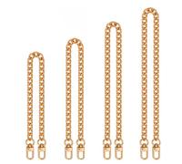 Canxyeun 4 Stück Tasche Kette,Taschenkette Gold 40/60/100/120CM,Metall Kettenriemen für Tasche,Flacher Trageriemen Henkel für Taschen,Ersatz Schultergurt für Handtasche,Geldbörse,Umhängetasche,DIY