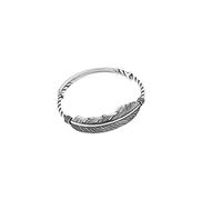 CAOMEI Armband Aus Sterlingsilber,925 Sterling Silber Armreif Vintage Distressed Feder Breit Ethnische Manschette Armreif Verstellbare Offene Paare Amulett Armband Für Männer Frauen