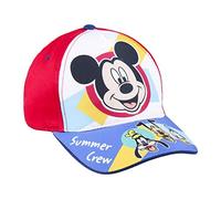Cap für Kinder Mickey Mouse - Rot - Geeignet von 2 bis 8 Jahren - Aus Baumwolle und Polyester - Kinder Cap mit Verstellbarem Klettverschluss - Original Produkt in Spanien Designed