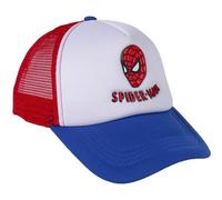 Cap für Kinder mit Gewölbtem Schirm Spiderman - Dreifarbig - 4 bis 8 Jahre - Mit Sticker Kollektion Aufdruck - Kinder Cap mit Verstellbarem Klettverschluss - Original Produkt in Spanien Designed