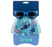 Cap und Sonnenbrille für Stitch Fan Set Mädchen (3-8 Jahre) - 100% Baumwolle Kinder Basecap (53 cm) & UV-Schutz Sonnenbrille - Sommer Geschenkset