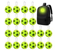 Capaneus Reflektoren Kinder, 20 Stück Fussball Reflektor Anhänger, Leuchtanhänger Schulranzen, Fussball Schlüsselanhänger, Sicherheits Reflektor Anhänger für Schultasche Kleidung Rucksack Radfahren