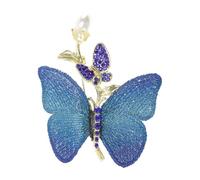 CAPASTEC Brosche, bestickter Schmetterling elegante Damenbroschen für Partys Dinner Veranstaltungen Geburtstagsgeschenke, Blau, 1 Stk