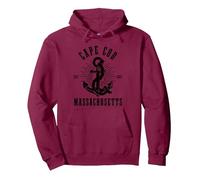 Cape Cod Est 1637 Massachusetts Anker Vintage USA Souvenir Pullover Hoodie, Unisex für Erwachsene, Kastanienbraun, S