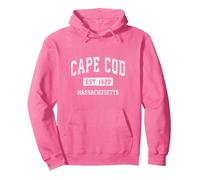 Cape Cod Massachusetts MA Vintage Sports Etabliertes Design Pullover Hoodie, Unisex für Erwachsene, Leuchtendes Pink, XXL