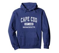 Cape Cod Massachusetts MA Vintage Sports Etabliertes Design Pullover Hoodie, Unisex für Erwachsene, Marineblau, XL