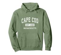 Cape Cod Massachusetts MA Vintage Sports Etabliertes Design Pullover Hoodie, Unisex für Erwachsene, Salbeigrün, M
