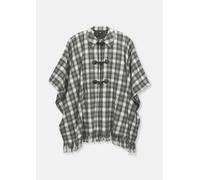 Cape MADELEINE "Cape Karo-Cape mit Innenweste", Damen, Gr. 38, weiß (wollweiß, steingrau), Obermaterial: 50% Polyester PES. 50% Wolle WO., Jacken Cape (60074358-38) wollweiß, steingrau