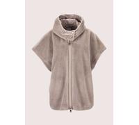 Cape MADELEINE "Poncho-Jacke Webpelz-Poncho mit Kapuze", Damen, Gr. 40, beige (cappuccino), Obermaterial: 100% Polyester PES., Modern, normal, Jacken Cape (11646165-40) cappuccino