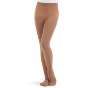 Capezio Ultra Soft™ Footed Tight with Self-Knit Waistband, Suntan, Small/Medium