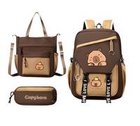 Capibara Rucksack-Set - Großer Schulrucksack für die Schule | Schulzubehör, leichte Tasche für den täglichen Gebrauch, Reisen und besondere Anlässe für Kinder, B, riferimento alla descrizione