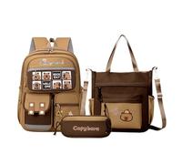 Capibara Schulrucksack - Rucksack mit reflektierendem Streifen - Großzügige Kapazität Schultergurt für Studenten und Outdoor-Aktivitäten, B, Fare riferimento alla descrizione