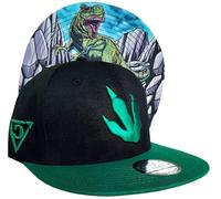 Capiche [99+ Designs] Kinder Baseballkappe, T-Rex Child, Cap, Zilla, Cappy Jungen, Dino Basecap, Trainingsanzug Kinder, Schwarzer & Grüner Dinosaurier Jurassic Kinderhut, Coole Hüte