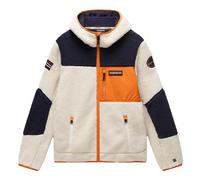 Plüschjacke NAPAPIJRI "YUPIK", Herren, Gr. L, orange (weiß, orange), Obermaterial: 100% Polyester, normal, Bündchen, Jacken, mit kontrastfarbenen Details (76895661-L) weiß, orange