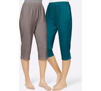 Caprihose FEEL GOOD, Damen, Gr. 44/46, Normalgrößen, grün (petrol, taupe), 95% Baumwolle, 5% Elasthan, Meliert:60% Baumwolle, 5% Elasthan, 35% Polyester, unifarben, Hosen Caprihose (36482460-44) petro