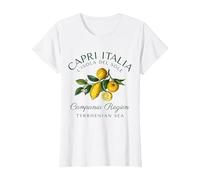 Capri Italia Zitronen Reisen Kampanien Meer Italien T-Shirt, Damen, Weiß, XS