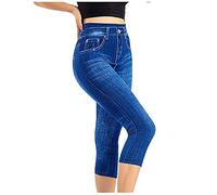 Capri-Jeans Damen Sommer Stretch: Caprihose Damen Sommer Leicht Sommerhose Sommer 7/8 Hosen Skinny Caprileggings High Waist Jeans Große Größen Freizeithose 3/4 Leggings Kurz Laufhose/Yoga Hosen