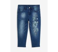 Capri Jeans Mid Waist, Schmetterlingsdruck 46