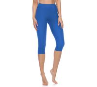 Merry Style Damen Leggings 3/4 aus Baumwolle mit Stretch - Leichte Capri Leggings Damen aus atmungsaktiver, elastischer Baumwolle, ideal für Yoga Sport Freizeit Reisen MS10-199 (Kobalt,S)