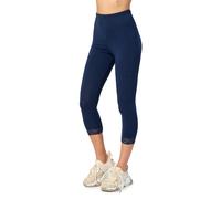 Merry Style Damen 3/4 Capri Leggings aus Baumwolle mit Spitze MS10-224 (Marineblau, S)