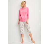 Capri-Pyjama CALIDA, Damen, Gr. XS (36/38), sugar melon, Single Jersey, Obermaterial: 100% Baumwolle, bequem 3/4-Länge, Rundhals, Homewear-Sets, atmungsaktiv und klimaregulierend, Rundhalsausschnitt (