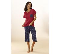Capri-Pyjama VIVANCE DREAMS Gr. 40/42, rot (rot, navy) Damen Homewear-Sets (48749946-40) rot, navy
