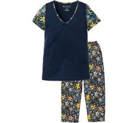 Capri Pyjama mit kurzen Ärmeln aus reiner Baumwolle 36/38 (S)