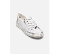CAPRICE Damen Sneaker flach aus Leder mit Reißverschluss, Weiß (White/Silver), 37.5 EU
