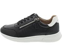 CAPRICE Damen Sneaker flach aus Leder mit Reißverschluss, Mehrfarbig (Black/White), 36 EU