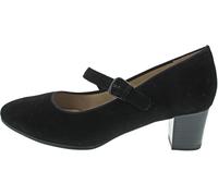 CAPRICE Damen Pumps aus Leder mit Riemen, Schwarz (Black Suede), 40 EU
