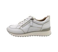 CAPRICE Damen Sneaker flach aus Leder mit Reißverschluss, Weiß (White Nappa), 41 EU
