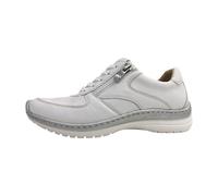 CAPRICE Comfort Damen Sneaker flach mit Reißverschluss Freizeit, Weiß (White/Silver), 37 EU
