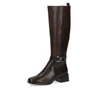 CAPRICE Damen Hohe Stiefel mit Absatz aus Leder Blockabsatz Weite G, Braun (Dk Brown Nappa), 37 EU