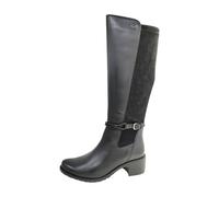 Caprice Damenstiefel kniehoch mit Absatz und Schnalle Schwarz Größe 39 EU