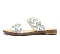Caprice Damen 9-9-27103-20 Pantolette Flach, White Crystal, 38 EU