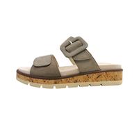 CAPRICE Damen Pantoletten aus Leder mit Schließe, Braun (Taupe Suede), 39 EU