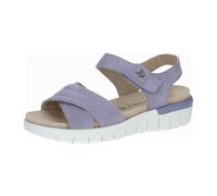 CAPRICE Damen Sandalen flach aus Leder mit Klettverschluss Schuhweite H Mehrweite, Lila (Lavender Suede), 41 EU