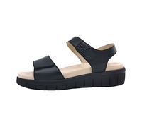 Caprice Damen Sandalen Comfort 9-28701-42/036 flach Leder Klettverschluss Schwarz Gr. 40