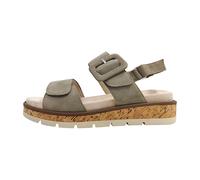 CAPRICE Damen Sandalen flach aus Leder mit Plateau, Braun (Taupe Suede), 37 EU