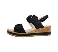 CAPRICE Damen Sandalen mit Absatz aus Leder mit Fußbett, Schwarz (Black Nubuc), 37 EU
