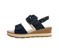 Caprice Damen Sandalen OCEAN NUBUC, Leder, mit Absatz und Fußbett, Blau, Größe 37