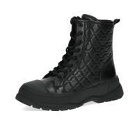 Caprice Leder flache Schnürstiefelette Schwarz 26215 Warmfutter