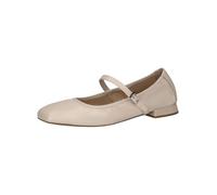 CAPRICE Damen Ballerinas aus Leder mit Riemen, Beige (Ecru Perl.Deer), 41 EU