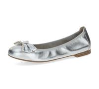 CAPRICE Damen Ballerinas aus Leder, Metallic (Silver Metal.), 42