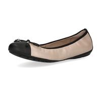 Caprice Damen-Ballerina aus Leder mit Lack Beige Comb Größe 38