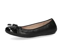Caprice Damen Ballerina 9-22113-42 019 – Leder mit Lack, Schwarz (Black Comb), G-Weite, Größe 38
