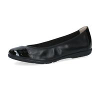 CAPRICE Damen Ballerinas aus Leder mit Lack, Schwarz (Black Comb), 37 EU