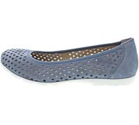 CAPRICE Damen Ballerinas aus Leder Bequem, Blau (Lt.Blue Suede), 36 EU